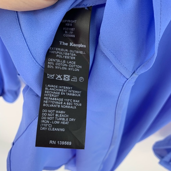 The Kooples Lace Blouse Blue Button Down Shirt Top - Picture 7 of 7